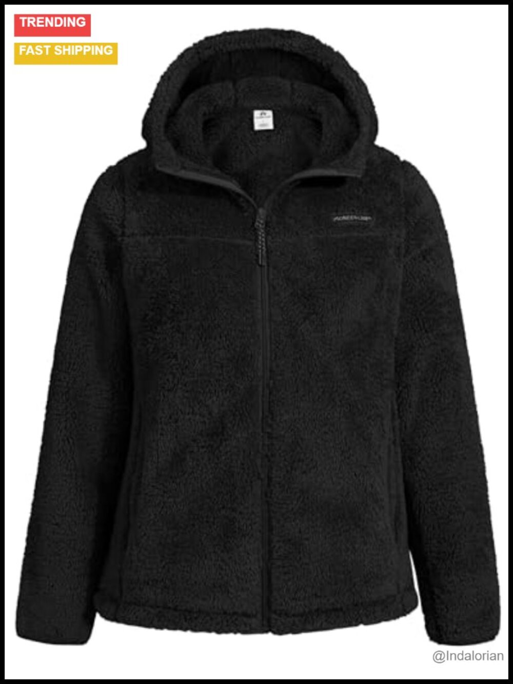 Fuzzy Fleece Jacket Full Zip Hooded Lightweight Warm Women's Coat
